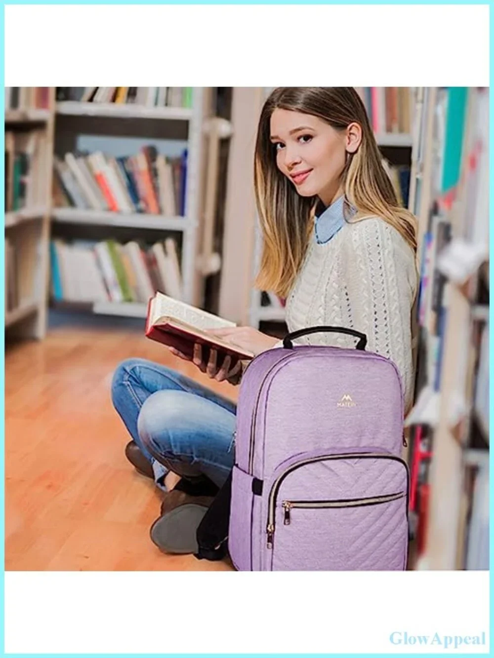 Water Resistant Laptop Backpack for Women, Anti Theft College Bookbag, PU